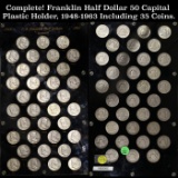 ***Auction Highlight*** Complete! Franklin Half Dollar 50 Capital Plastic Holder, 1948-1963 Includin