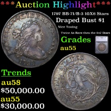1797 Draped Bust Dollar BB-71/B03 10X6 Stars $1