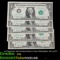 5x Consecutive 1974 $1 Federal Reserve Notes (Philadelphia, PA), All CU Grades CU