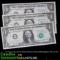 3x Consecutive 1974 $1 Federal Reserve Notes (Philadelphia, PA), All CU Grades CU