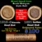 Mixed small cents 1c orig shotgun roll, 1918-d Wheat Cent, 1891 Indian Cent other end, Brinks Wrappe