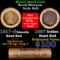 Mixed small cents 1c orig shotgun roll, 1917-d Wheat Cent, 1897 Indian Cent other end, Brinks Wrappe