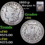 1893-p Morgan Dollar $1 Graded vf25 BY SEGS