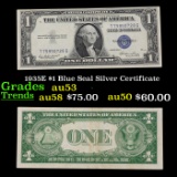 1935E $1 Blue Seal Silver Certificate Grades Select AU