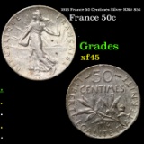 1916 France 50 Centimes Silver KM# 854 Grades xf+