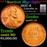 ***Auction Highlight*** 1927-d Lincoln Cent 1c Grades GEM Unc RD By SEGS (fc)