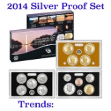 2014 Mint Proof Set In Original Case! 14 Coins Inside!