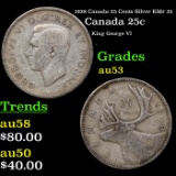 1938 Canada 25 Cents Silver KM# 35 Grades Select AU
