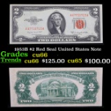 1953B $2 Red Seal United States Note Grades Gem+ CU