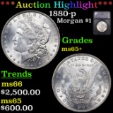 ***Auction Highlight*** 1880-p Morgan Dollar $1 Graded ms65+ BY SEGS (fc)