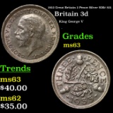 1933 Great Britain 3 Pence Silver KM# 831 Grades Select Unc