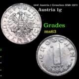 1947 Austria 1 Groschen KM# 2873 Grades Select Unc