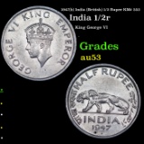 1947(b) India (British) 1/2 Rupee KM# 553 Grades Select AU