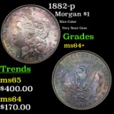 1882-p Morgan Dollar $1 Grades Choice+ Unc