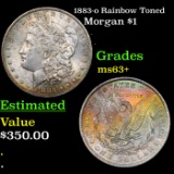 1883-o Morgan Dollar Rainbow Toned $1 Grades Select+ Unc