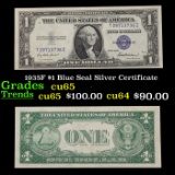 1935F $1 Blue Seal Silver Certificate Grades Gem CU