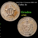 1916 Cuba 2 Centavos KM# A10 Grades xf