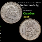1955 Netherlands 1 Gulden Silver KM# 184 Grades Choice AU/BU Slider