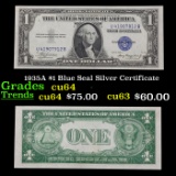 1935A $1 Blue Seal Silver Certificate Grades Choice CU