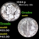 1944-p Mercury Dime 10c Grades GEM+ Unc