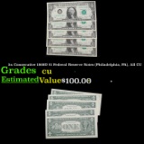 5x Consecutive 1969D $1 Federal Reserve Notes (Philadelphia, PA), All CU Grades CU