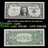 1957 $1 Blue Seal Silver Certificate Grades Select CU