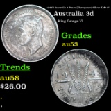 1943D Australia 3 Pence (Threepence) Silver KM# 37 Grades Select AU