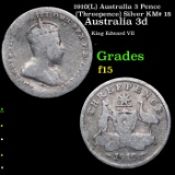 1910(L) Australia 3 Pence (Threepence) Silver KM# 18 Grades f+