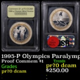 Proof 1995-P Olympics Paralympics Modern Commem Dollar $1 Grades GEM++ Proof Deep Cameo By USCG