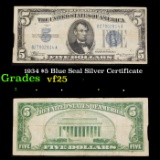 1934 $5 Blue Seal Silver Certificate Grades vf+