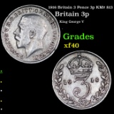 1916 Britain 3 Pence 3p KM# 813 Grades xf