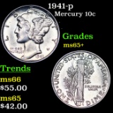 1941-p Mercury Dime 10c Grades GEM+ Unc