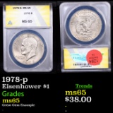 ANACS 1978-p Eisenhower Dollar $1 Graded ms65 By ANACS