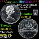 ***Auction Highlight*** 1966 Large Beads Canada Dollar $1 Graded ms67+ pl By SEGS (fc)