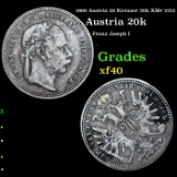 1869 Austria 20 Kreuzer 20k KM# 2212 Grades xf