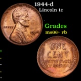 1944-d Lincoln Cent 1c Grades GEM++ RB