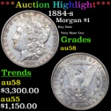 ***Auction Highlight*** 1884-s Morgan Dollar $1 Grades Choice AU/BU Slider (fc)