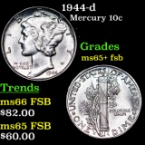 1944-d Mercury Dime 10c Grades GEM+ FSB