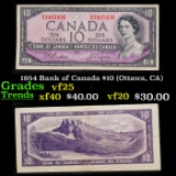 1954 Bank of Canada $10 (Ottawa, CA) Grades vf+