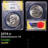 ANACS 1974-s Eisenhower Dollar $1 Graded ms66 By ANACS