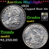 ***Auction Highlight*** 1831 Capped Bust Dime 10c Graded Select Unc By USCG (fc)