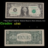 **Star Note** 2001 $1  Federal Reserve Note (Atlanta, GA) Grades xf