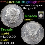 ***Auction Highlight*** 1879-s Rev '78 Top 100 Morgan Dollar $1 Graded Select+ Unc BY USCG (fc)