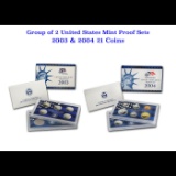 Group of 2 United States Mint Proof Sets 2003-2004 22 coins.
