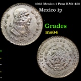 1963 Mexico 1 Peso KM# 459 Grades Choice Unc