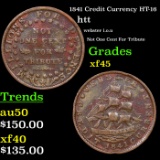1841 Credit Currency Hard Times Token HT-16 1c Grades xf+
