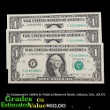 3x Consecutive 1988A $1 Federal Reserve Notes (Atlanta GA), All CU Grades CU