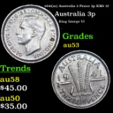 1941(m) Australia 3 Pence 3p KM# 37 Grades Select AU