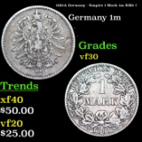 1881A Germany - Empire 1 Mark 1m KM# 7 Grades vf++