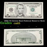 2001 $5 Green Seal Federal Reserve Note Grades Gem CU
